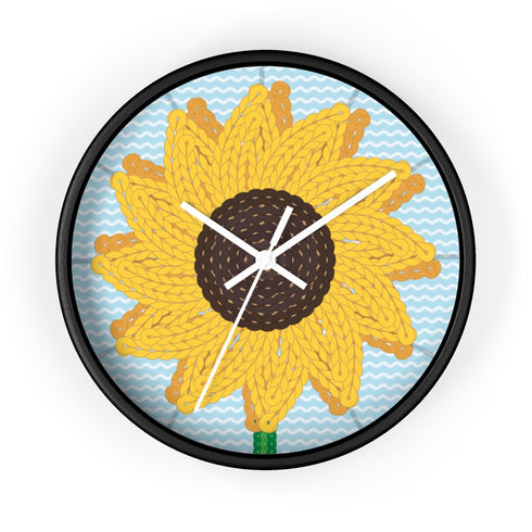 Sunflower Stitches Wall Clock